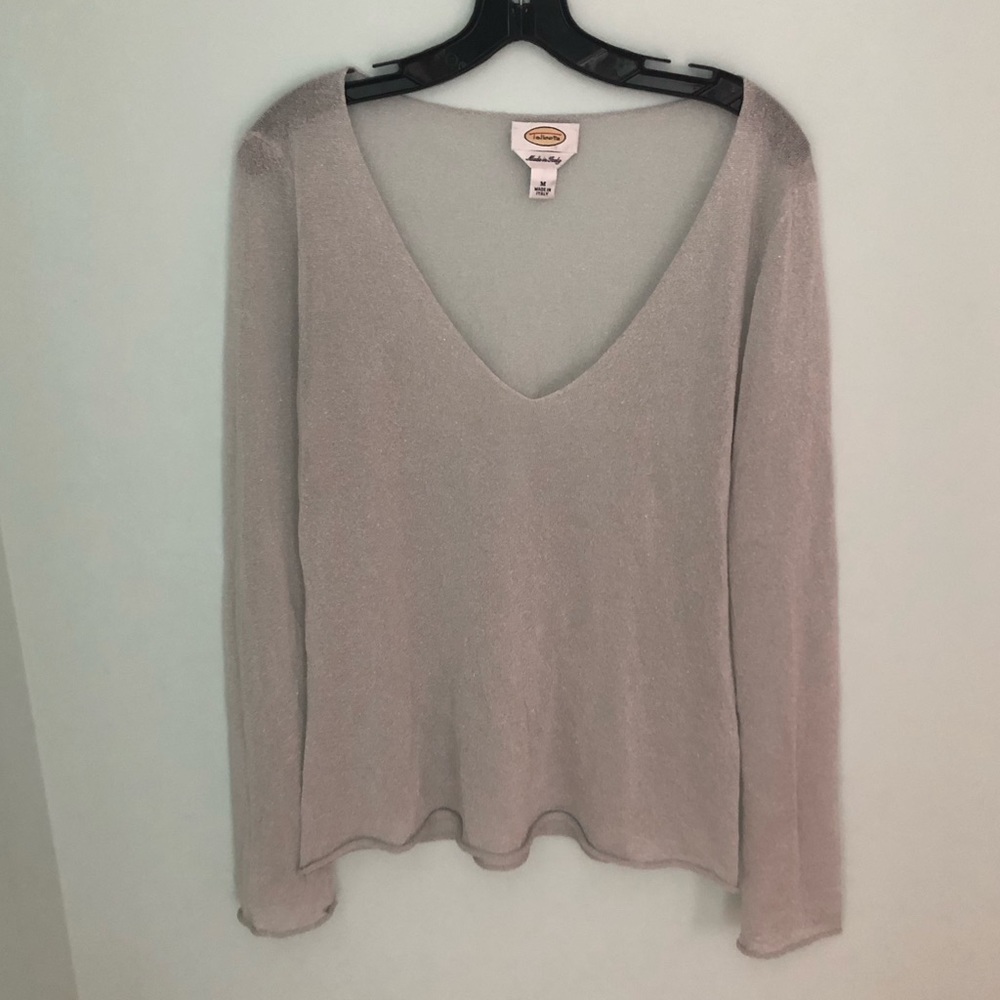 NWOT Talbots Silver Translucent Sweater